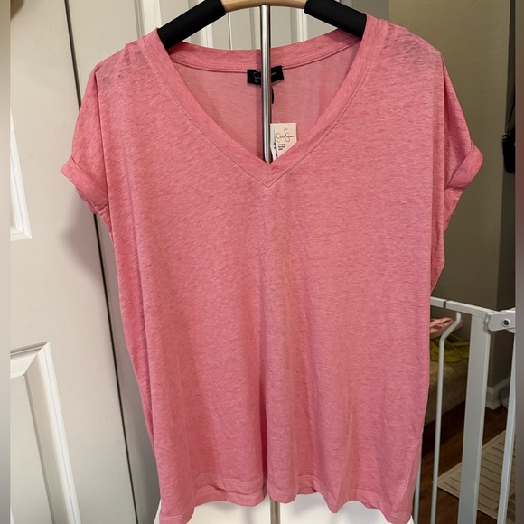 Jessica Simpson NWT Pink Burnout Short Sleeve Relaxed Tee Large New - Picture 1 of 9